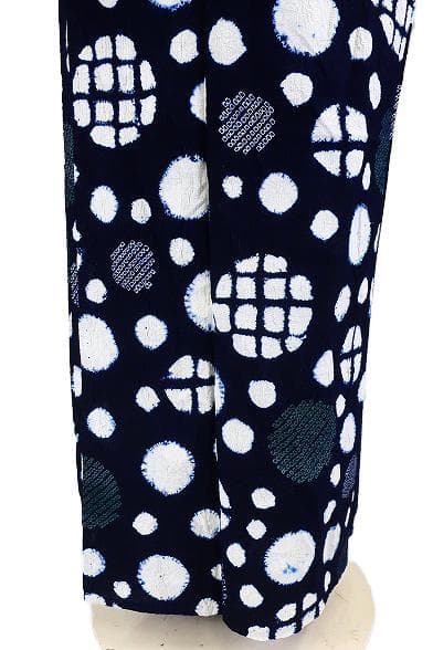 ★専用★浴衣 有松絞り バチ衿 濃紺色 丸文 身丈151cm 裄丈64cm
