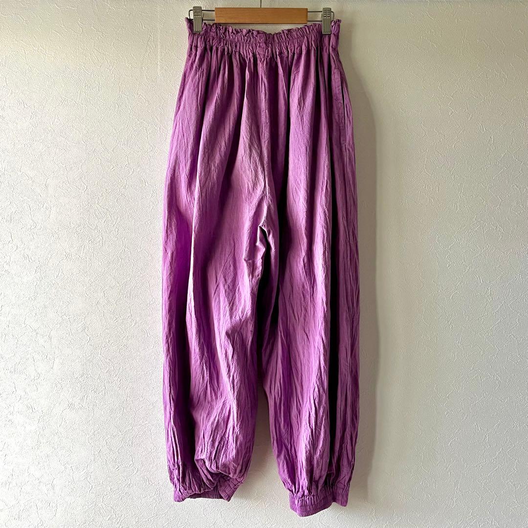 ヂェン先生の日常着　赤藤色　バルーンパンツ　スリム