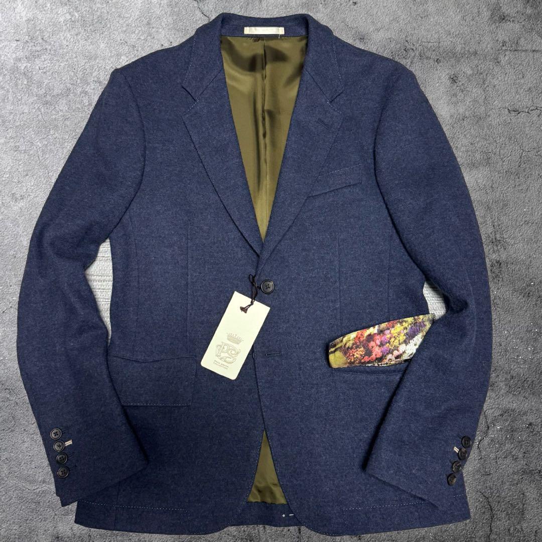 未使用タグ付 ポールスミスコレクション 裏地花柄 ウール地 ジャケット 本切羽