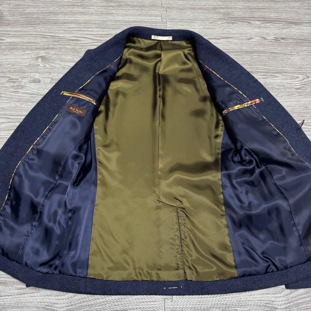 未使用タグ付 ポールスミスコレクション 裏地花柄 ウール地 ジャケット 本切羽