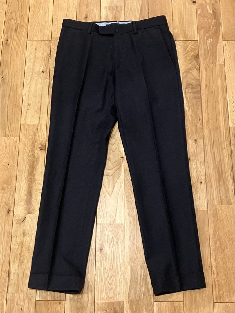 美品 INCOTEX SUPER100sウールスラックス チャコールグレー 46