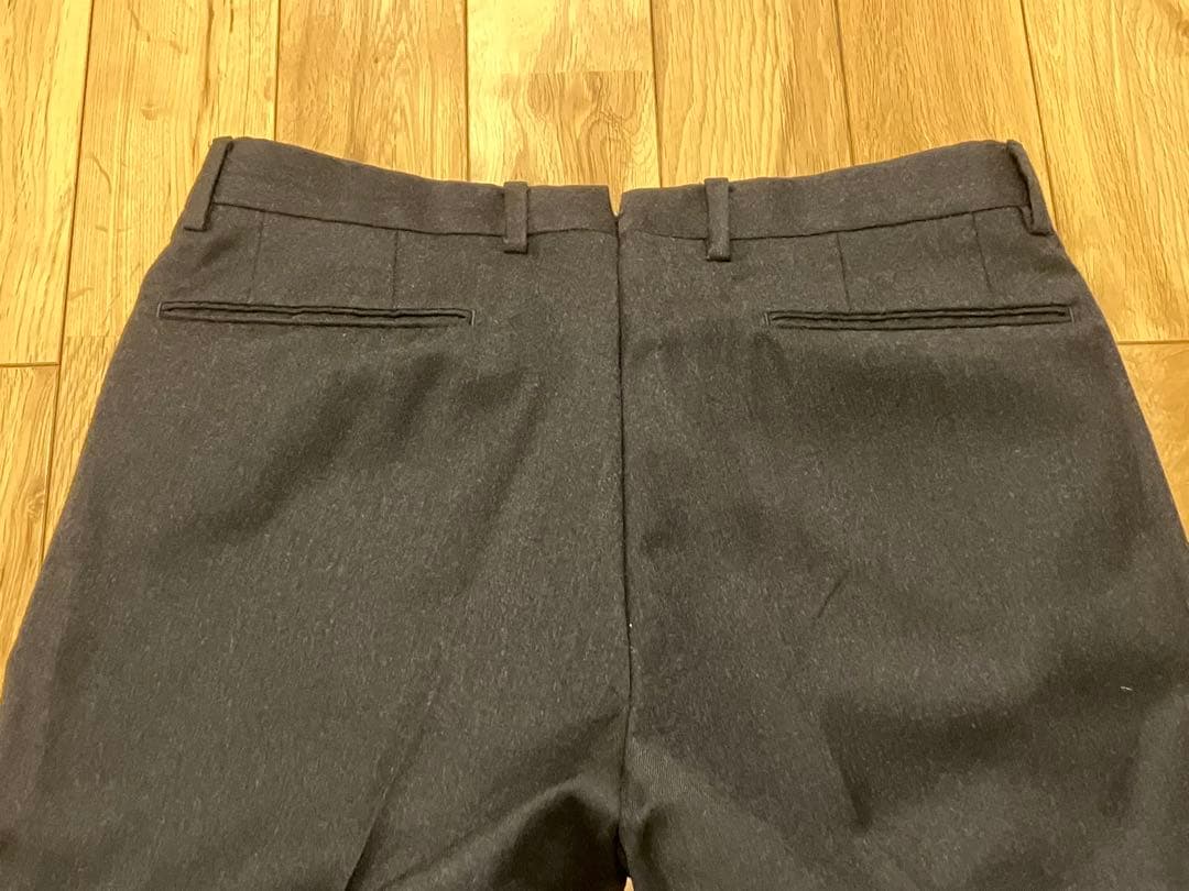 美品 INCOTEX SUPER100sウールスラックス チャコールグレー 46