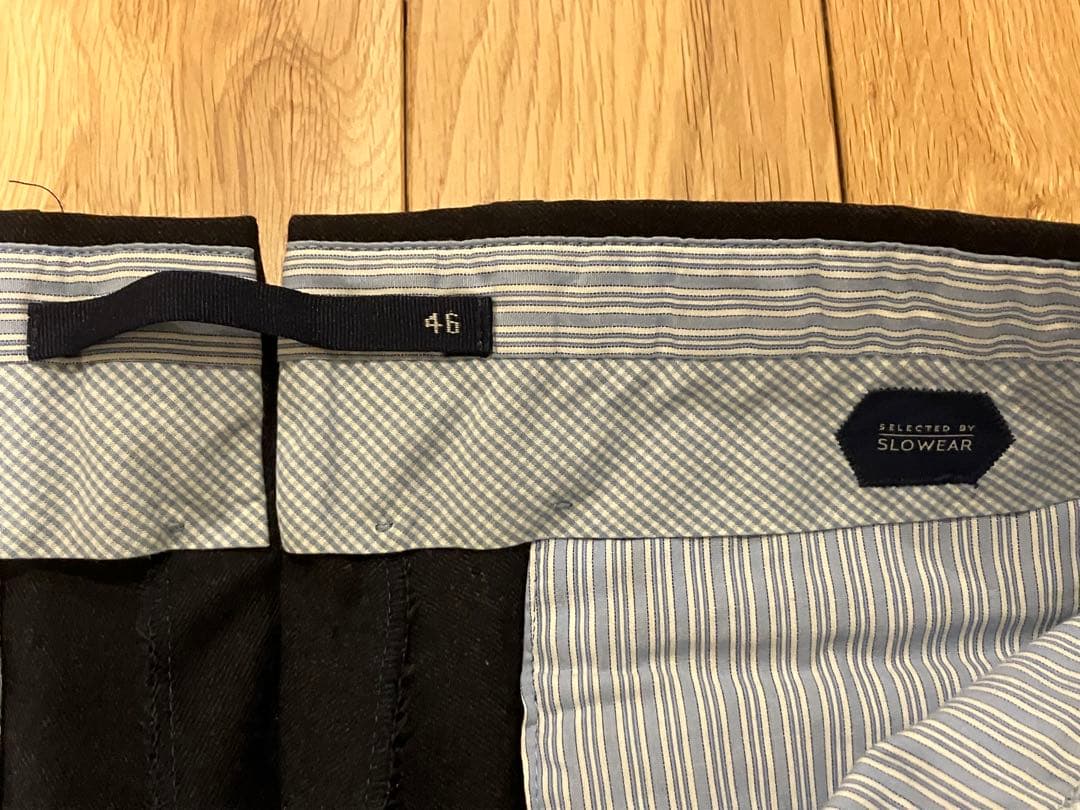 美品 INCOTEX SUPER100sウールスラックス チャコールグレー 46