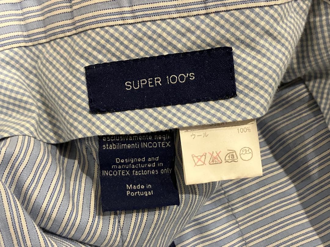 美品 INCOTEX SUPER100sウールスラックス チャコールグレー 46