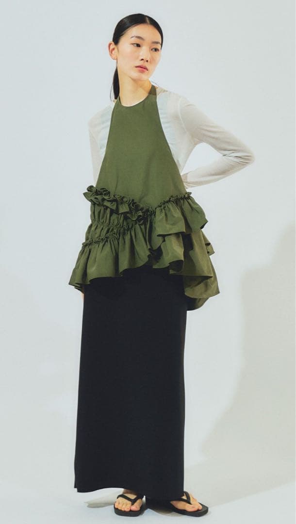 【新品】カレンソロジー　オックスギャザートップス　ブラック