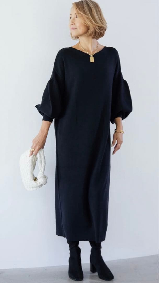 PLUS OTO.HA 2WAY バックライン ニットワンピ FREE