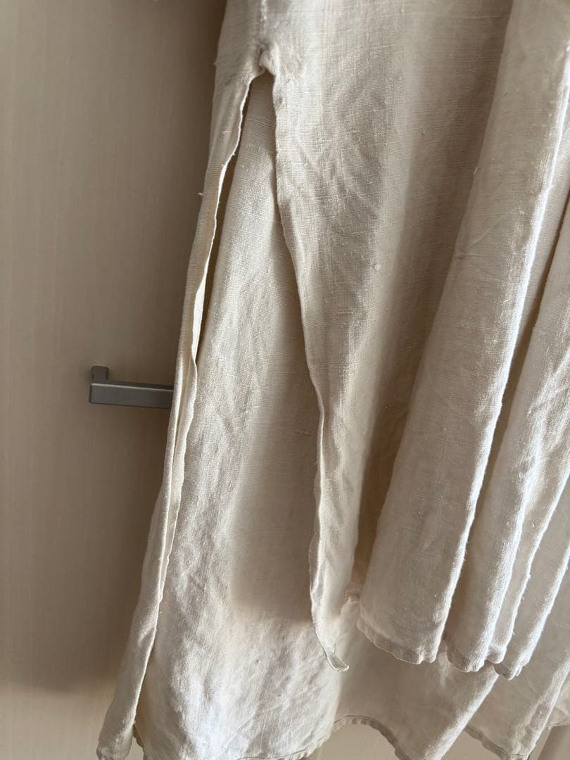 フランスアンティーク ワークシャツ シャツワンピ リネン 羊飼い ロングシャツ