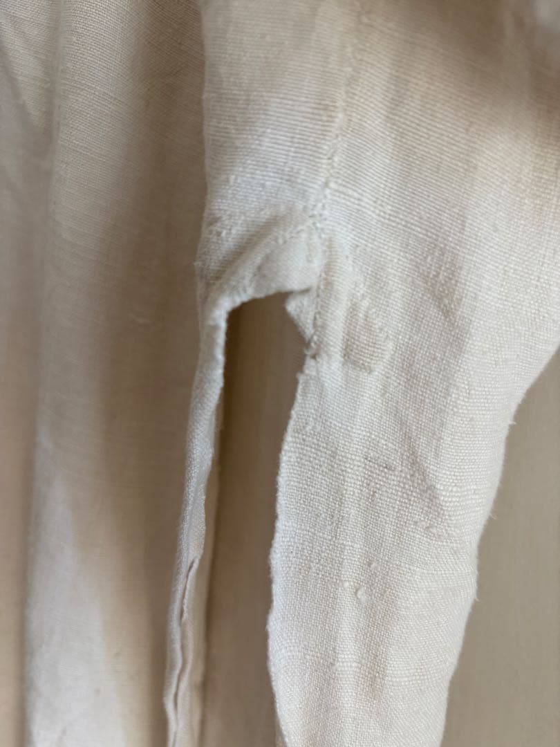 フランスアンティーク ワークシャツ シャツワンピ リネン 羊飼い ロングシャツ