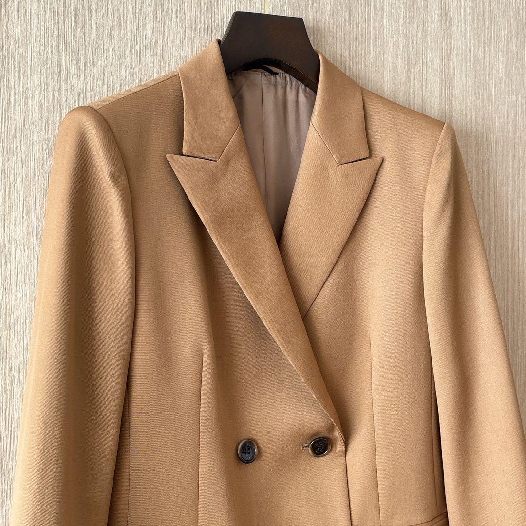 【1290】アナイ　ウールギャバダブル　ジャケット　キャメル