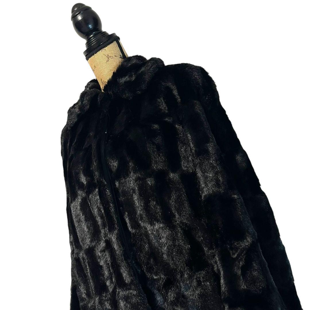 【美品】【38】DRIES VAN NOTEN ブロックチェック ファーコート