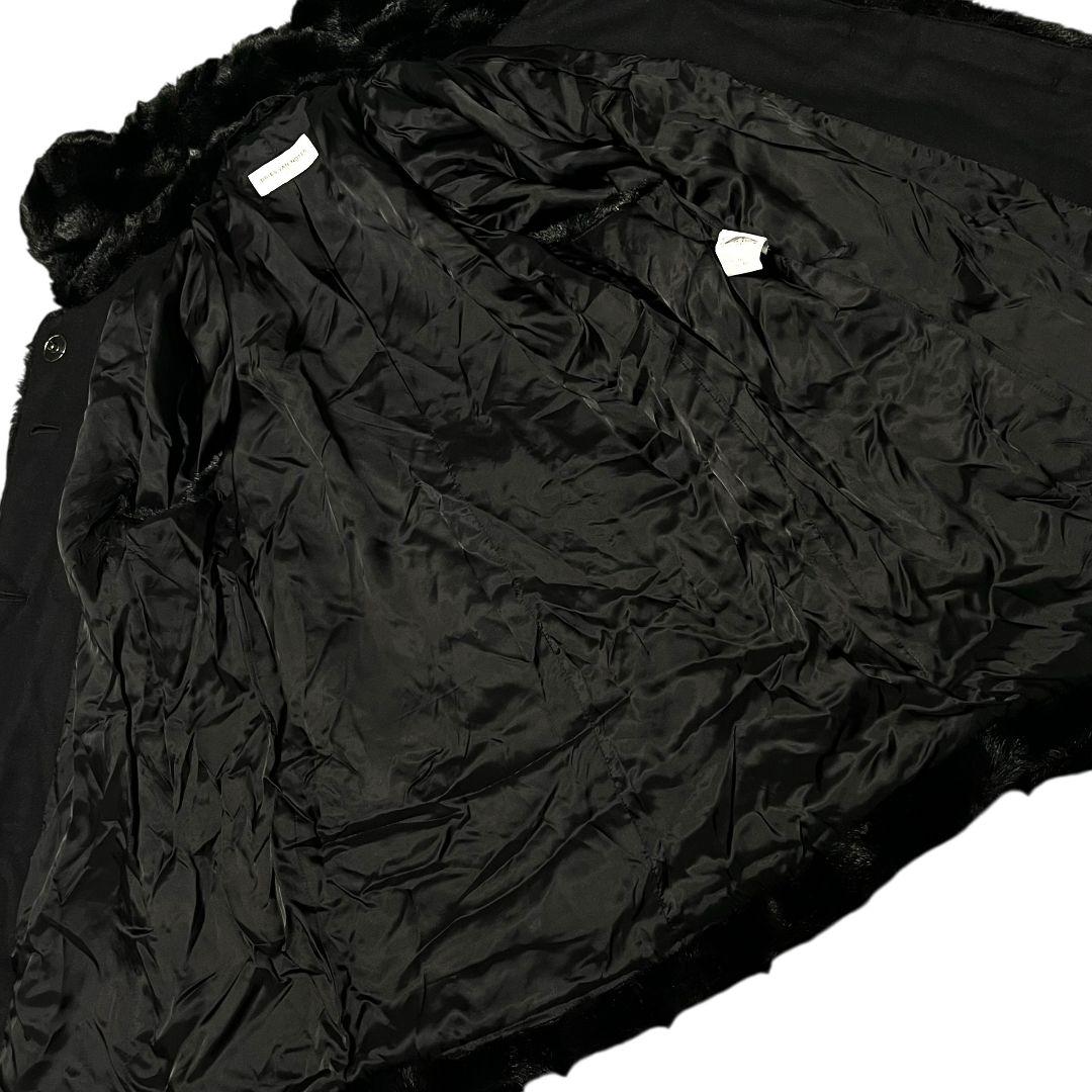 【美品】【38】DRIES VAN NOTEN ブロックチェック ファーコート