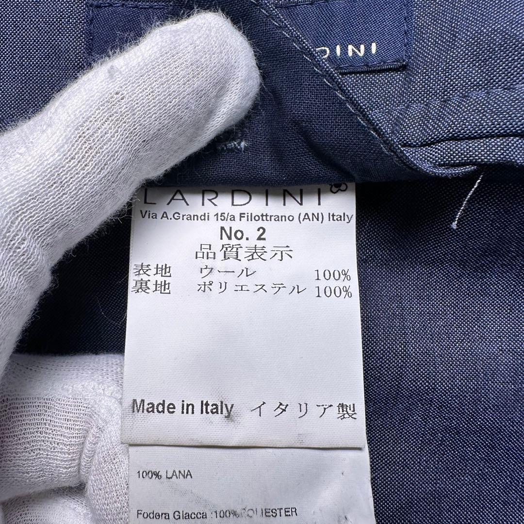 美品 ラルディーニ ブートニエール セットアップ ネイビー ウール100% 46