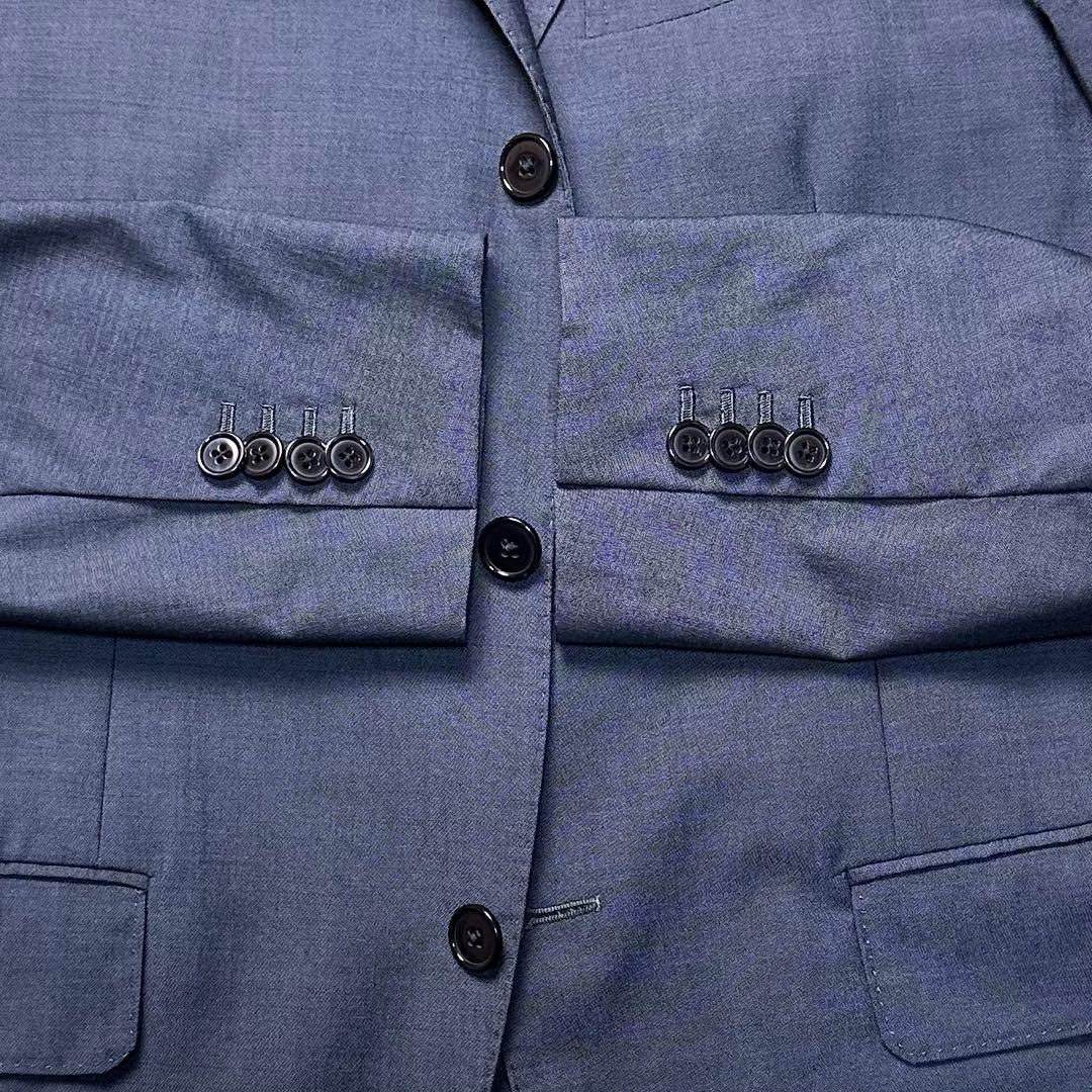 美品 ラルディーニ ブートニエール セットアップ ネイビー ウール100% 46