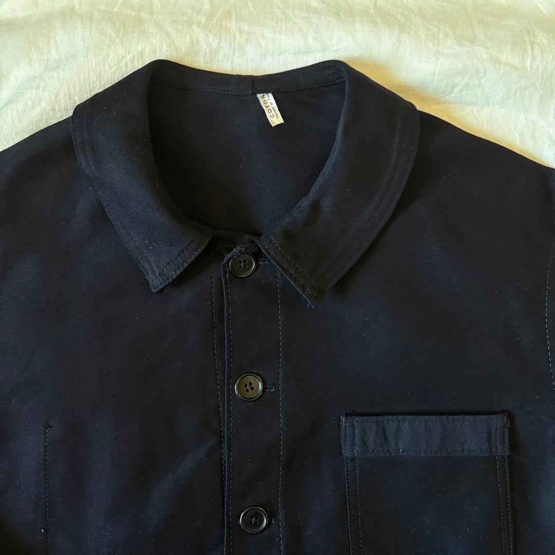 60's ブラックモールスキン　ワークジャケット　フレンチワーク　ユーロ