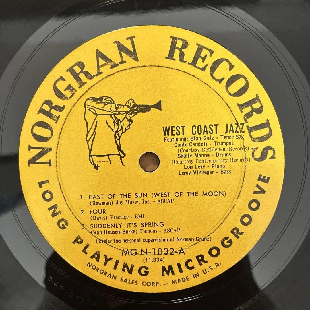 スタンゲッツ 名盤 レコード ウェストコーストジャズ USオリジナルモノ盤