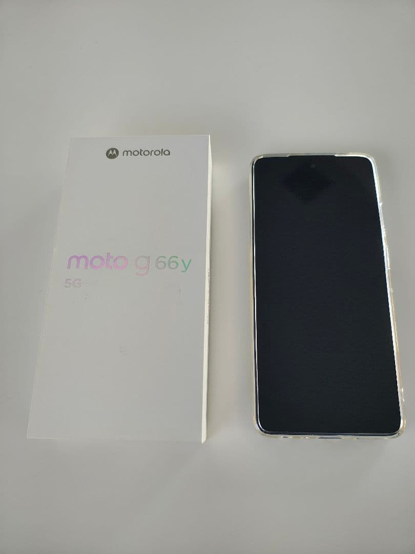motorola g66y 5G ブラック ソフトクリアケース付き