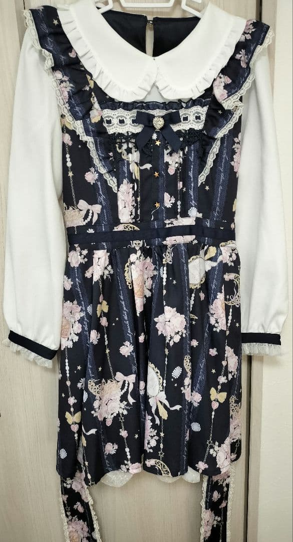 リズリサ ジュエリー柄ワンピース ネイビー