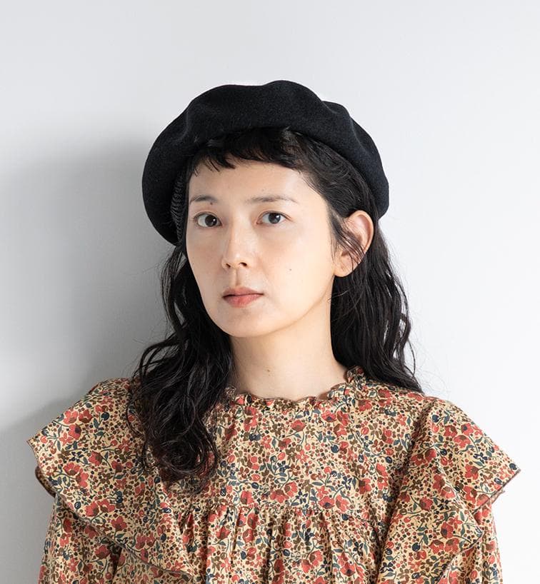 chisaki チサキ ウールフエルトベレー puka　ブラック