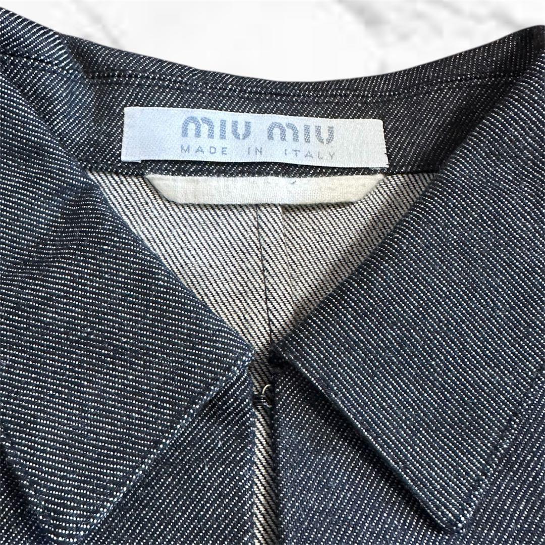 【MIU MIU】 90sアーカイブダークデニムジャケット フック