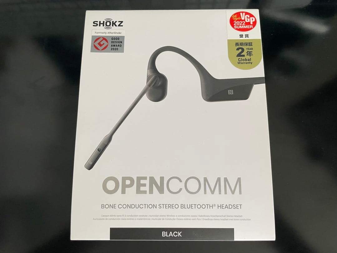 Shokz OPENCOMM骨伝導イヤホン ブラック ビジネスヘッドセット