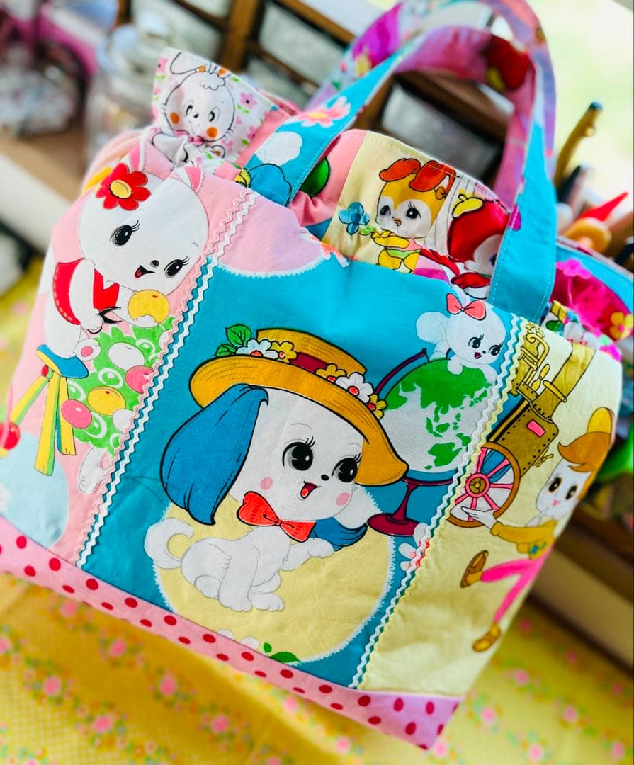 ☆*☆様 昭和 レトロ 生地 使用 巾着バッグ
