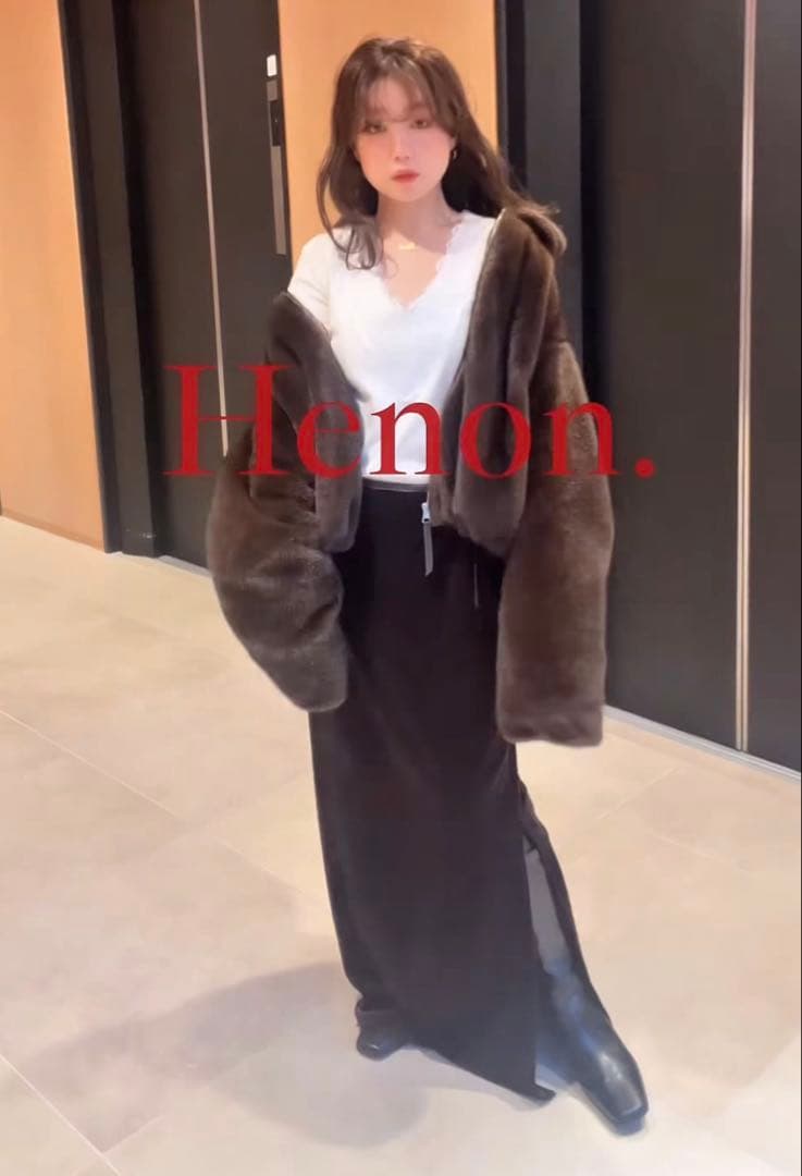 Henon. ヘノン　ECO FUR BLOUSON エコファーブルゾン　今期