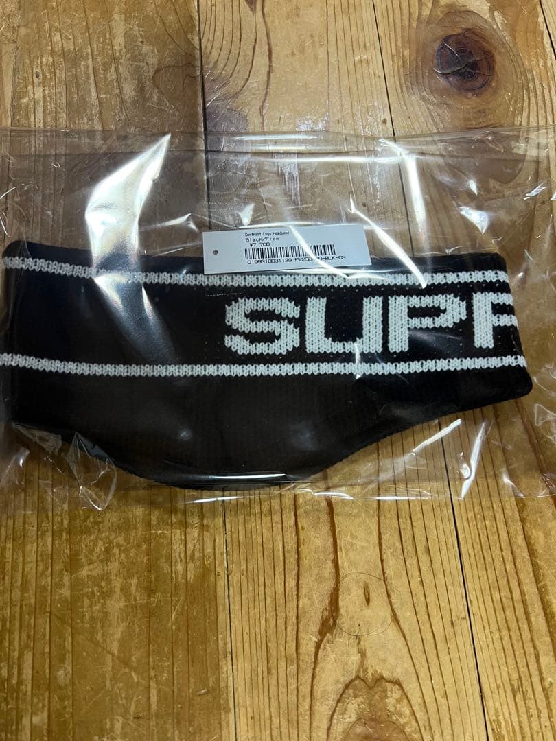 値下げ　Supreme Contrast Logo Headband