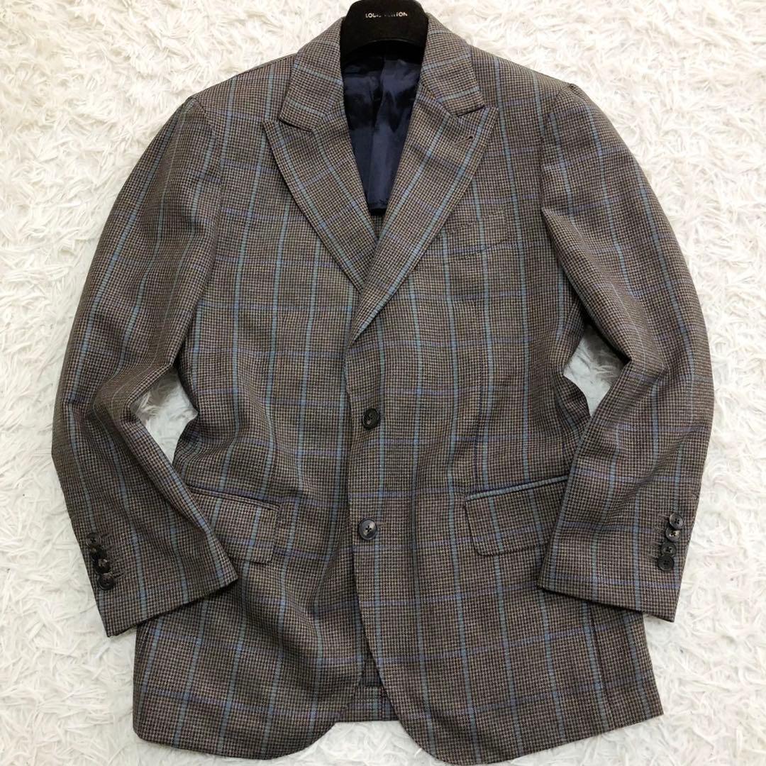 極美品✨ガブリエレパジーニ 3ピース スーツ ペンチェック ブラウン系 48