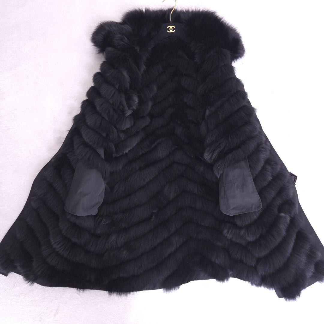 極美品 イタリヤ 高級 フォックスファーコート リバーシブル XL 大きいサイズ