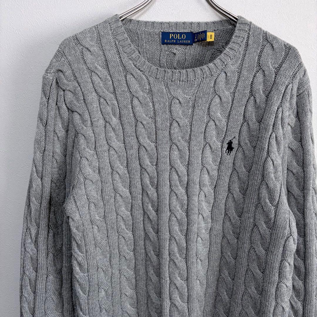 Sグレー Ralph Lauren ポロラルフローレン ケーブルニット セーター