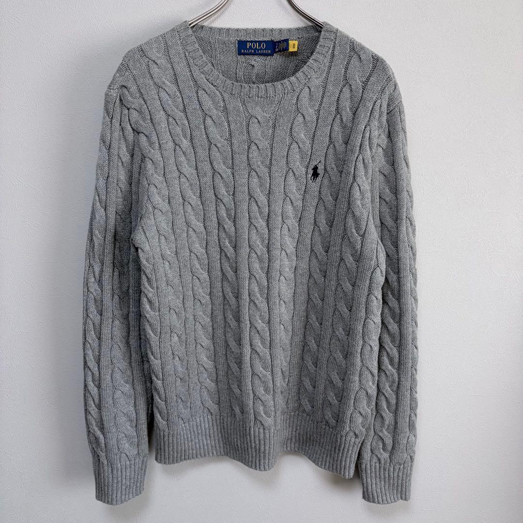 Sグレー Ralph Lauren ポロラルフローレン ケーブルニット セーター