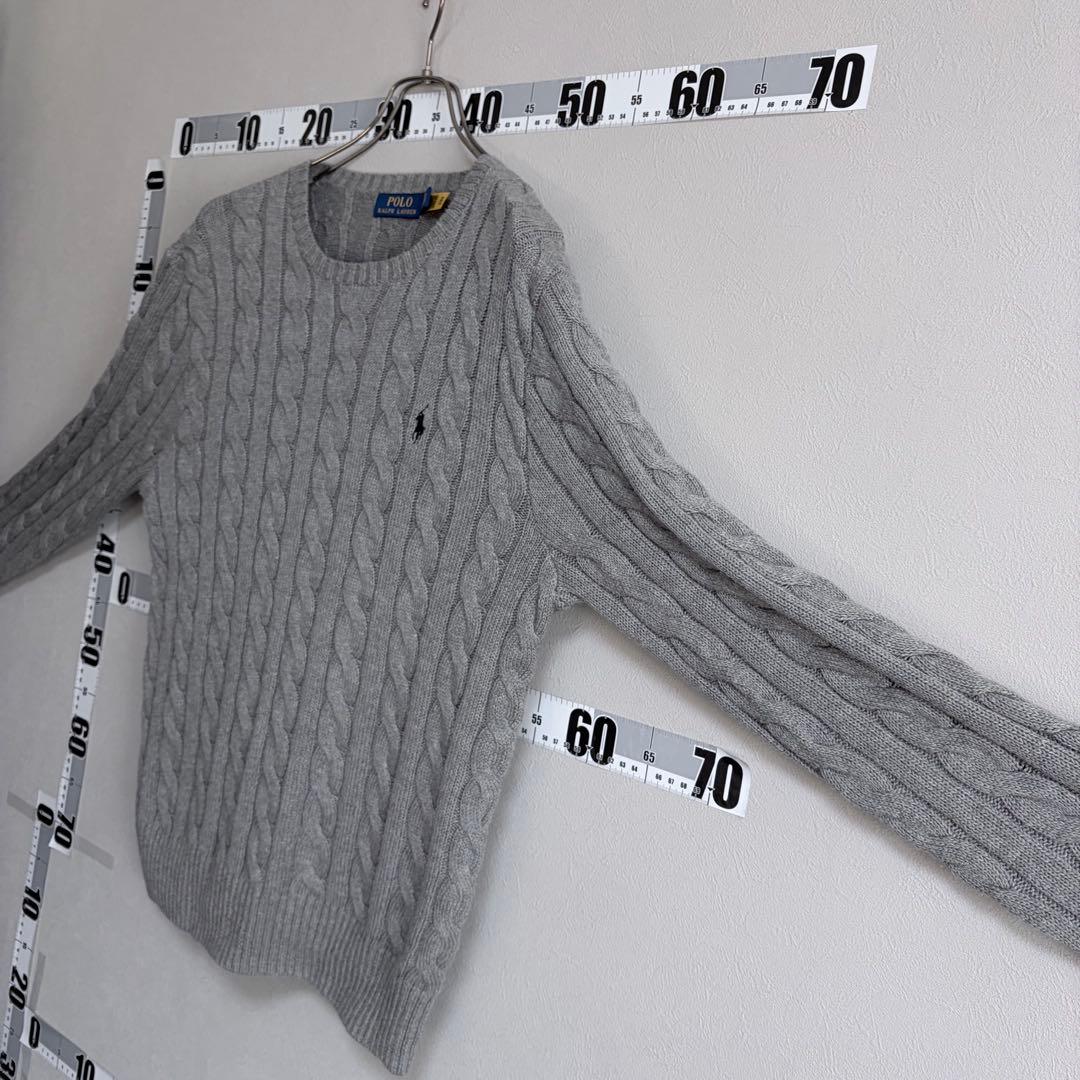 Sグレー Ralph Lauren ポロラルフローレン ケーブルニット セーター