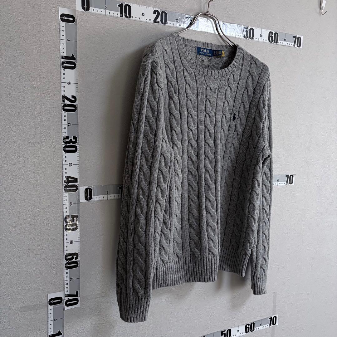 Sグレー Ralph Lauren ポロラルフローレン ケーブルニット セーター