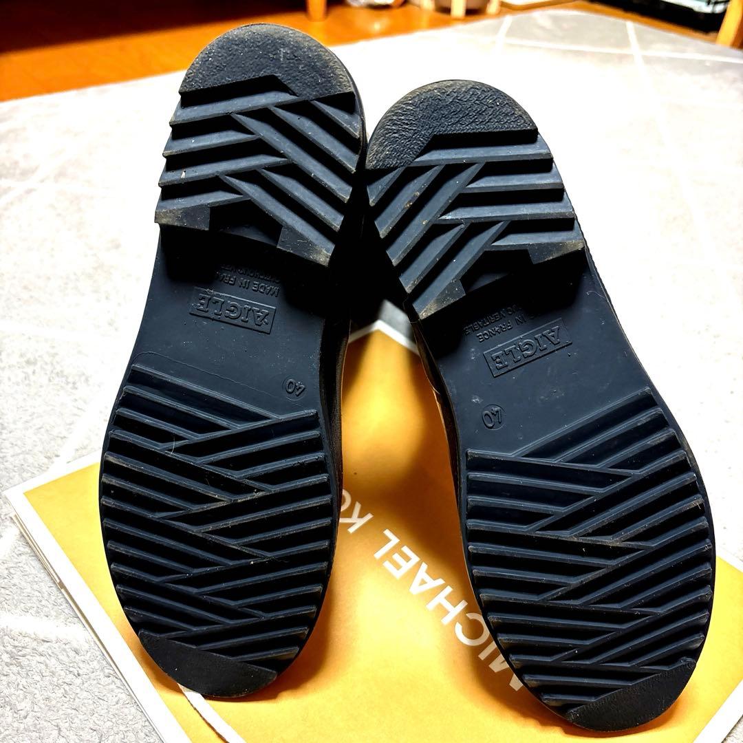 極美品AIGLE 長靴 ネイビー　40サイズ　お値下げしました