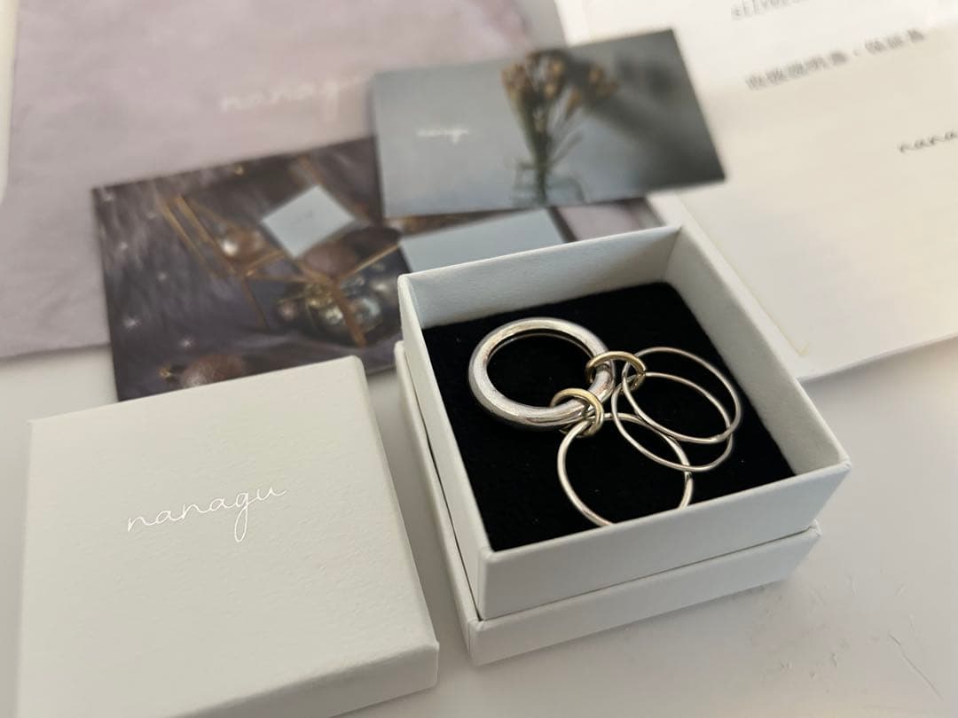 【レア美品】nanagu four hoops ring silver925
