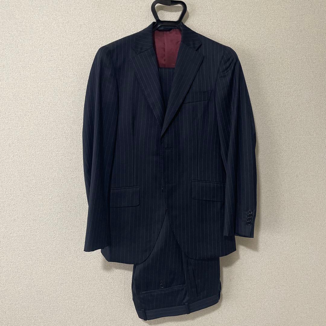 Maikii【美品】麻布テーラー オーダーメイドスーツ ネイビー