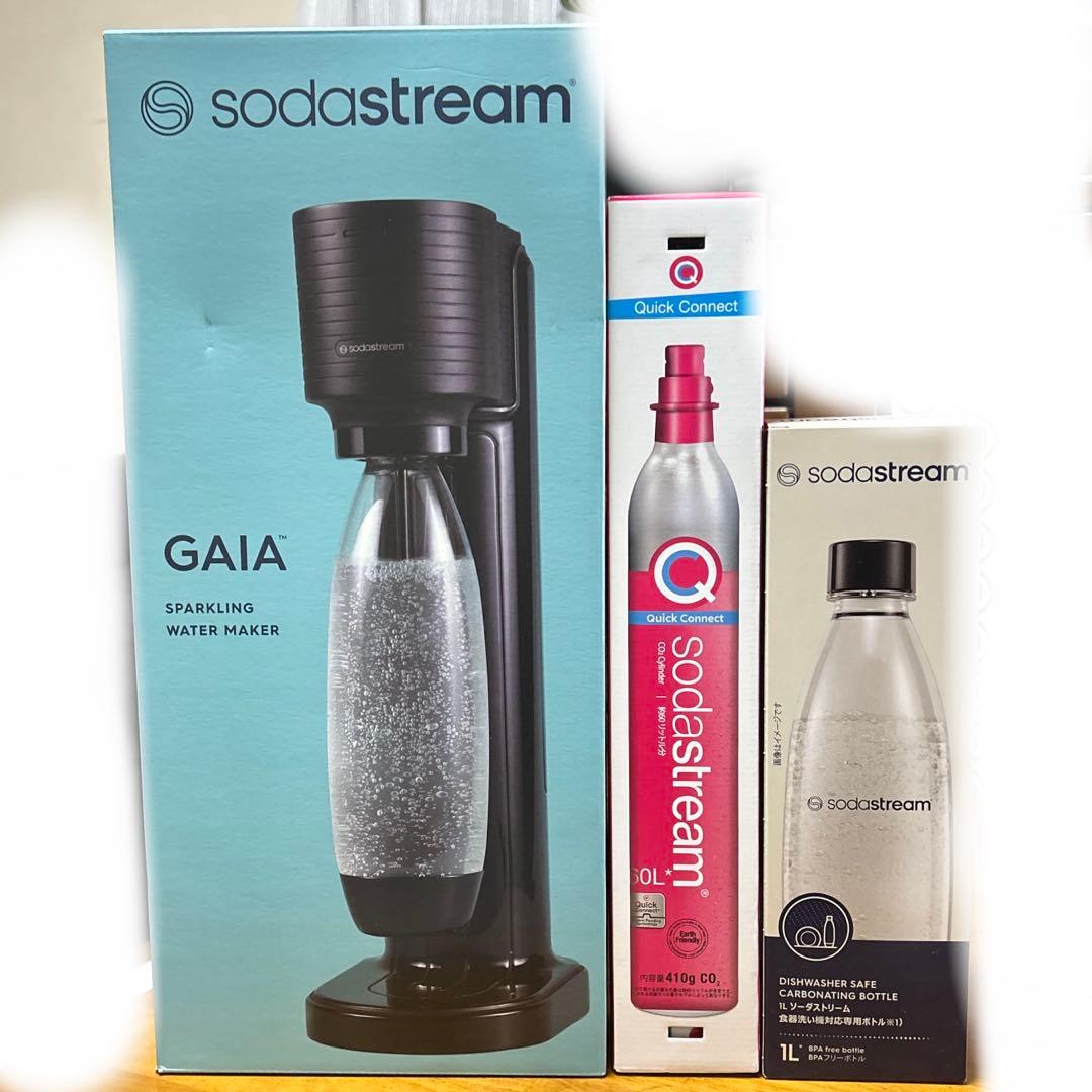 SodaStream GAIA 炭酸水メーカー♡1Lボトル付き♡炭酸ガス1本付き