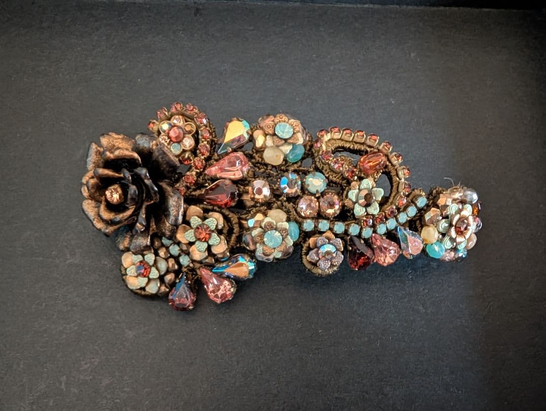 ミハエルネグリン　レースバレッタ　ブラウンマルチ