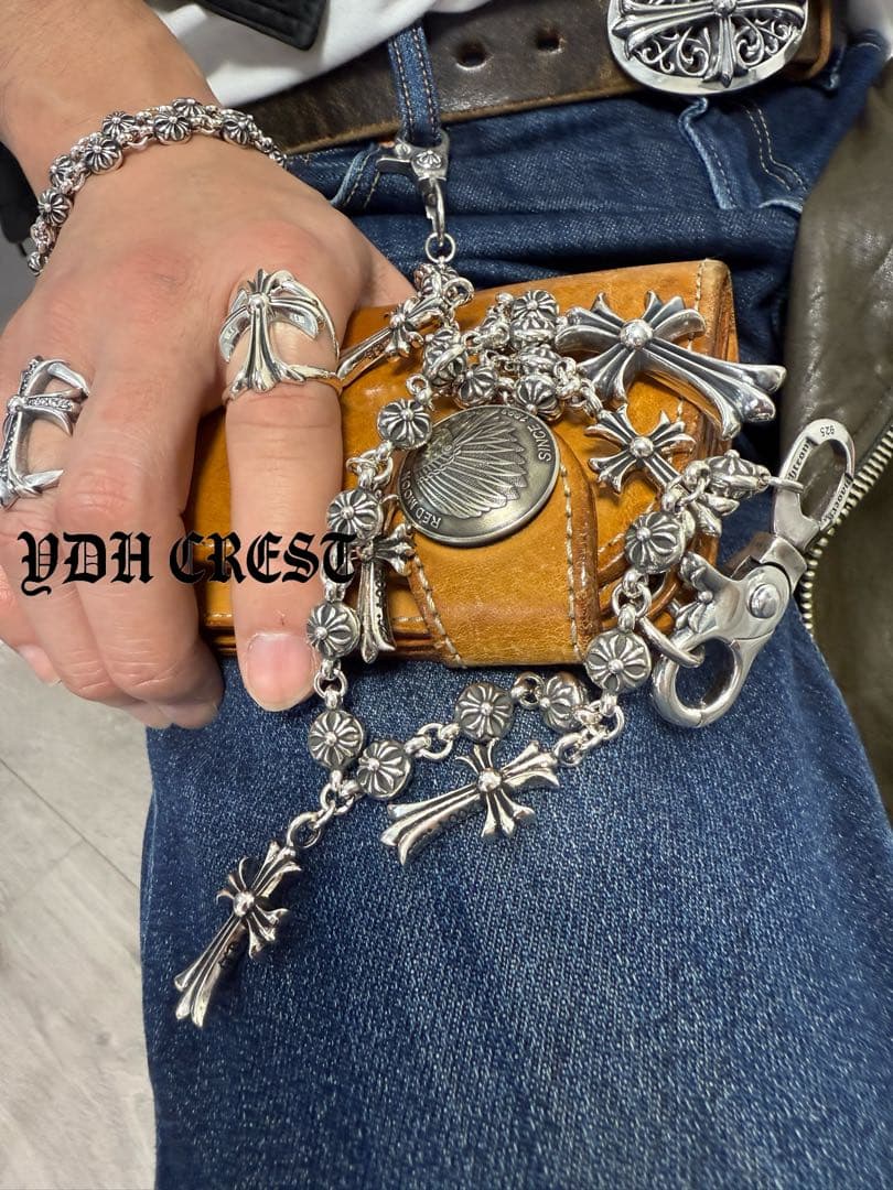 ★KRSCHAN　ウォレットチェーン　クロス嵐ウォレットチェーン　刻印有り