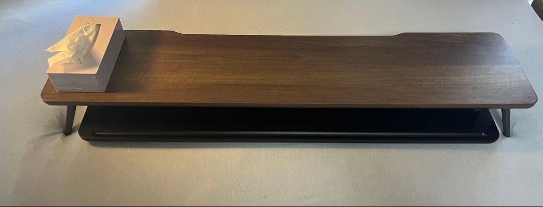 【定価13000円】木目調ワイドモニタースタンド／モニター台/デスクシェルフ