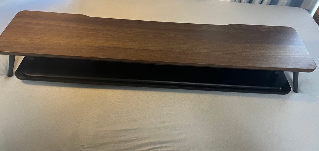 【定価13000円】木目調ワイドモニタースタンド／モニター台/デスクシェルフ