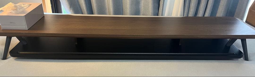 【定価13000円】木目調ワイドモニタースタンド／モニター台/デスクシェルフ