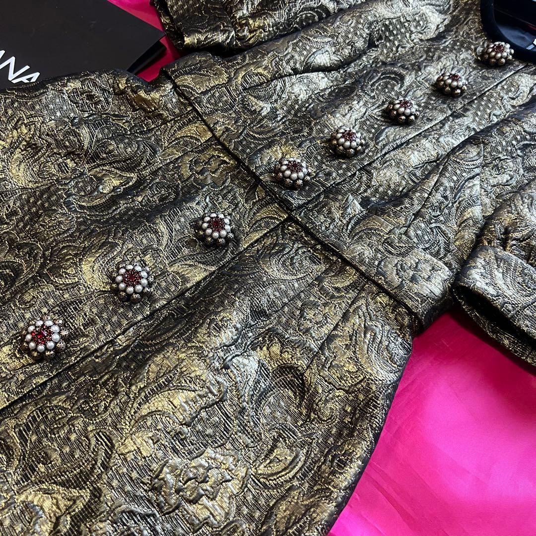 【未使用タグ付き】DOLCE&GABBANA ジャガードワンピース 半袖 36