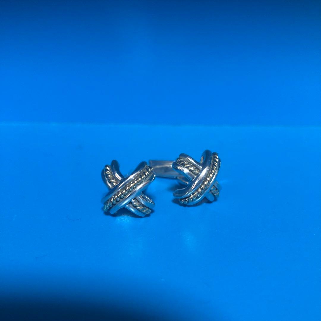 ティファニー　カフス　シグネチャー　コンビ　シルバー　ゴールド