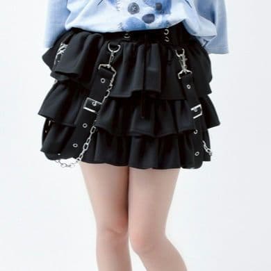 トラバス東京 サスペンダー付きフリルスカート