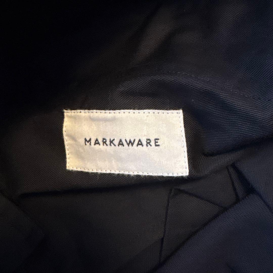 MARKAWAREコットンサバイバルクロストリプルプリーテッドワイドトラウザーズ