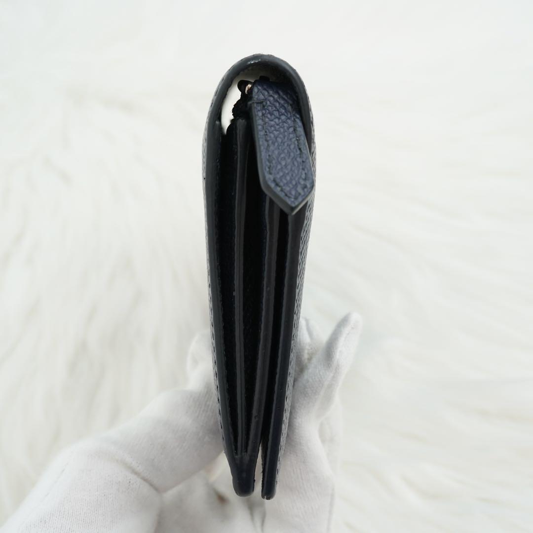 極美品　BURBREEY LONDON 長財布　二つ折り　ロゴグラム　ネイビー