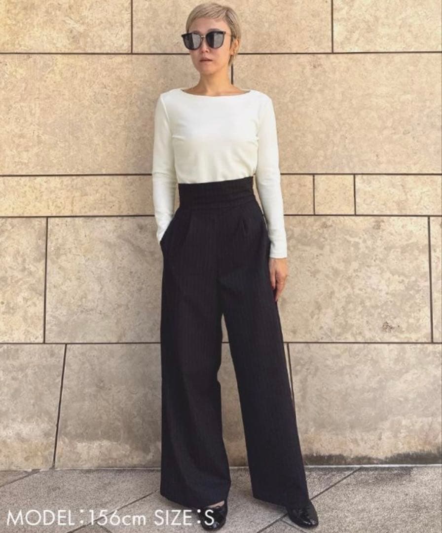 JENNE美バストライン裏起毛カットソー/ホワイト/S新品未使用ジェンヌ長袖