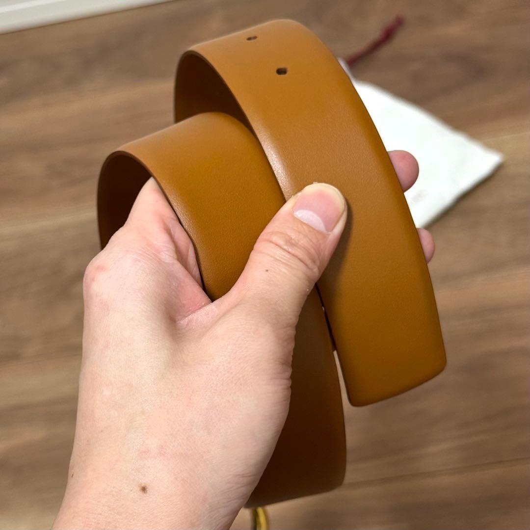 美品 Salvatore Ferragamo ガンチーニベルト キャメル