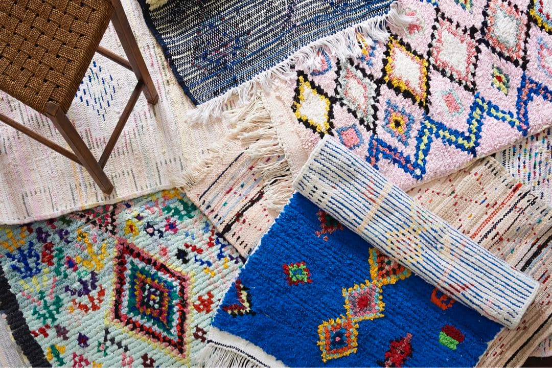 【最終値下げ】ボシャルウィットラグ(ピンク凸凹菱形紋様)